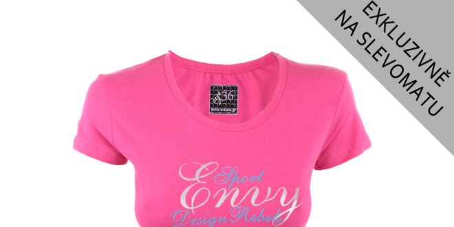 Dámske ružové tričko Envy s veľkou potlačou
