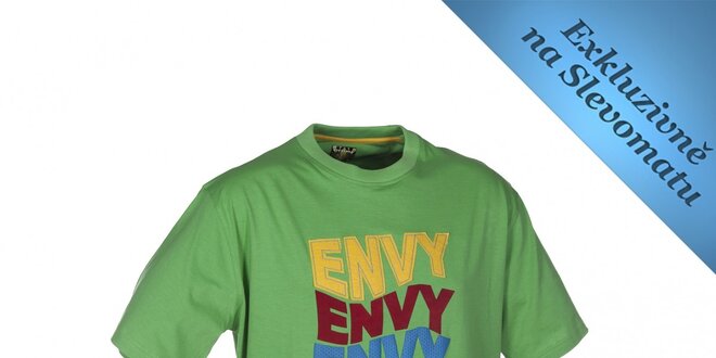 Pánske zelené tričko s farebnou potlačou Envy