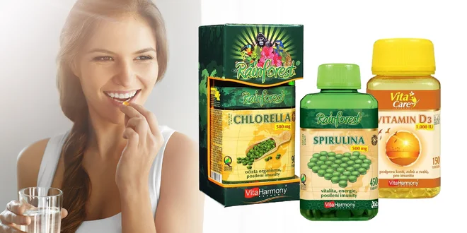 Výživové doplnky od VitaHarmony: betakarotén, vitamín D3 i spirulina