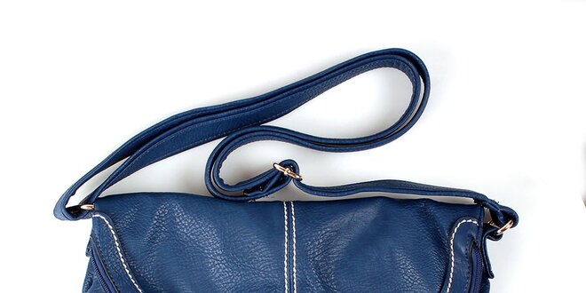 Dámska modrá kabelka London Fashion s nastaviteľným popruhom