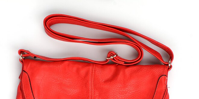 Dámska červená kabelka London Fashion s nastaviteľným popruhom