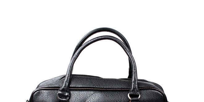 Dámska čierna kabelka s čiernym lemovaním London Fashion