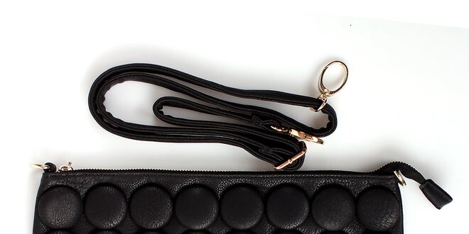 Dámska čierna kabelka London Fashion s guľatými ozdobami