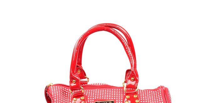 Dámska červená kabelka s kamienkami Anna Smith