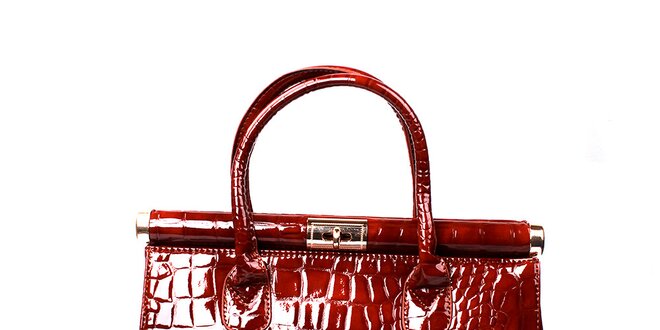Dámska lesklá červená kabelka London Fashion