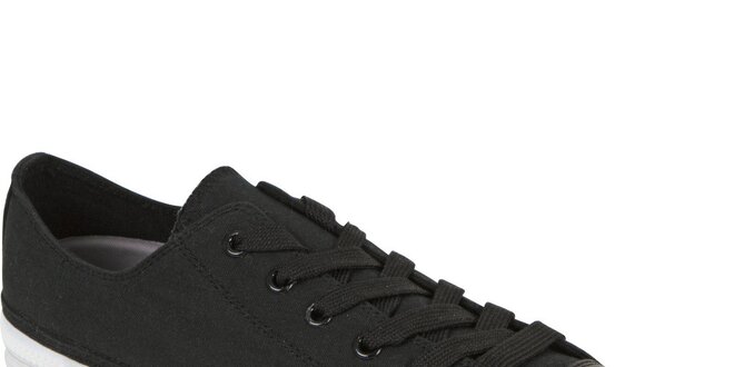 Čierne šnurovacie zip-on topánky Zipz s čiernymi šnúrkami