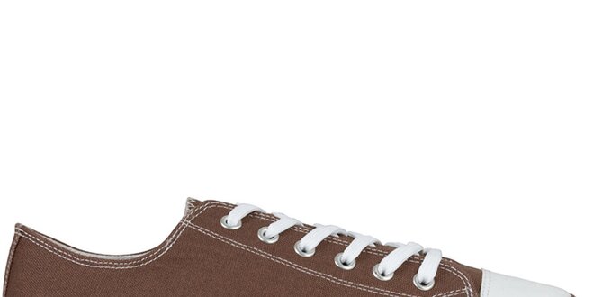 Hnedé šnurovacie zip-on topánky Zipz