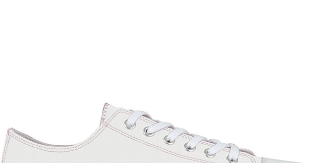 Biele šnurovacie zip-on topánky Zipz