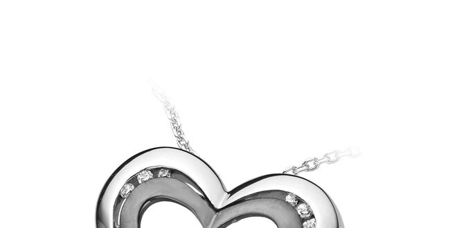 Dámsky strieborný náhrdelník v tvare srdca Orphelia