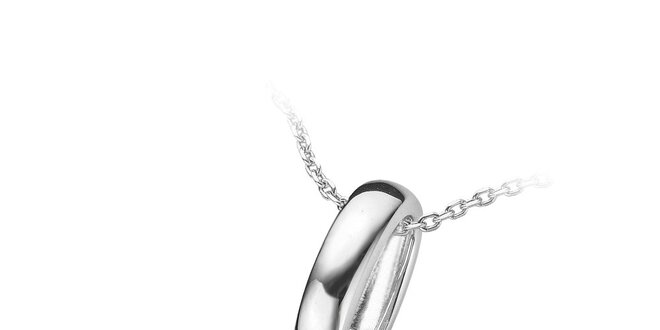 Dámsky strieborný náhrdelník s veľkým karamelovým srdcom Orphelia