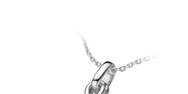 Dámsky strieborný náhrdelník s dvojitým krúžkom Orphelia