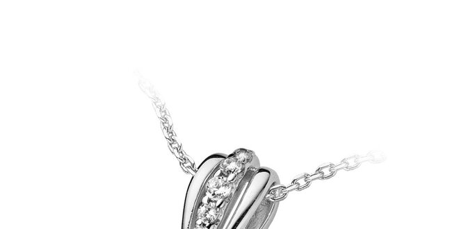 Dámsky strieborný náhrdelník Orphelia s veľkým zirkónom