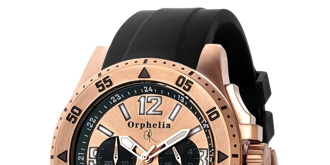 Pánske športovo-elegantné oceľové hodinky s čiernym remienkom Orphelia