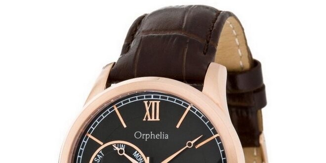 Pánske oceľové hodinky s mosadznými detailmi Orphelia