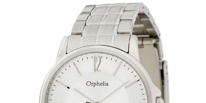 Pánske oceľové hodinky s bielym ciferníkom Orphelia