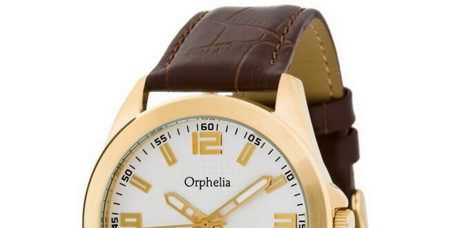 Pánske oceľové hodinky Orphelia v zlatej farbe