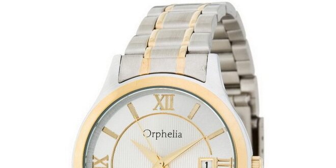 Pánske oceľové hodinky Orphelia v zlato-striebornej farbe