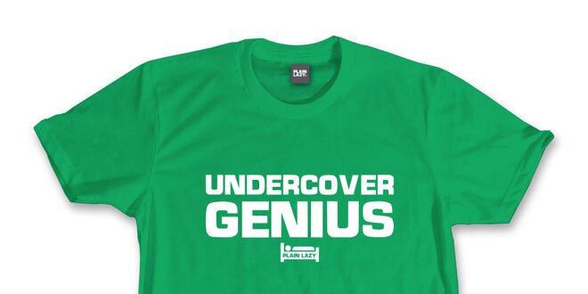Pánske zelené tričko s potlačou Plain Lazy