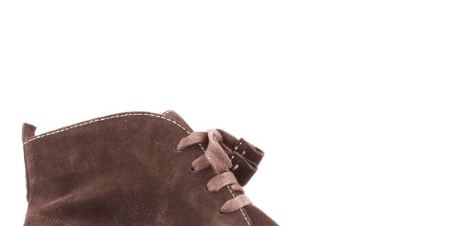 Dámske hnedé semišové členkové topánky Les Tropeziennes