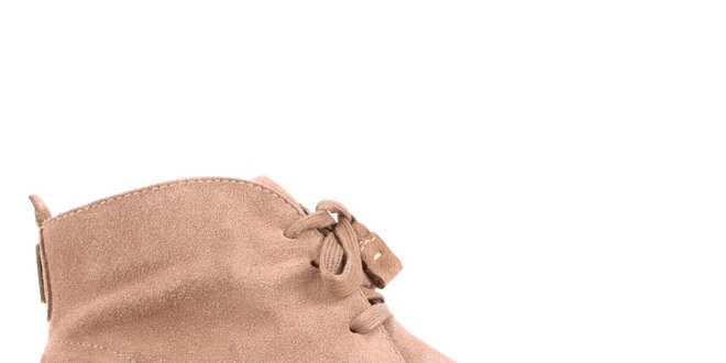 Dámske béžové semišové členkové topánky Les Tropeziennes