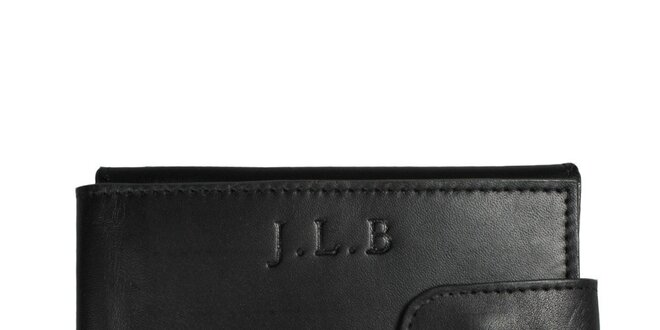 Pánska čierna kožená peňaženka Forbes&Lewis s cvočkom