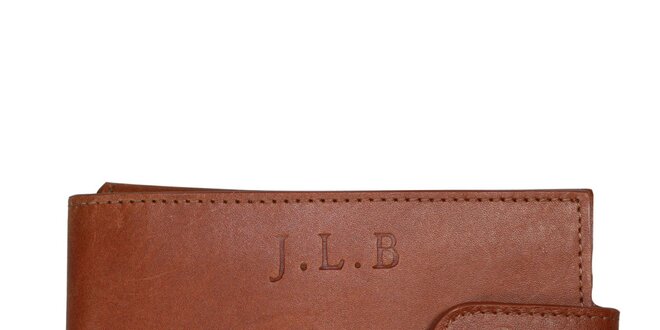 Pánska hnedá kožená peňaženka Forbes&Lewis s cvočkom