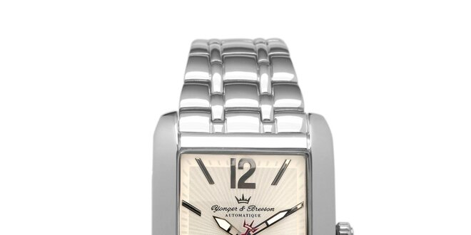Pánske oceľové hodinky Yonger & Bresson s béžovým ciferníkom