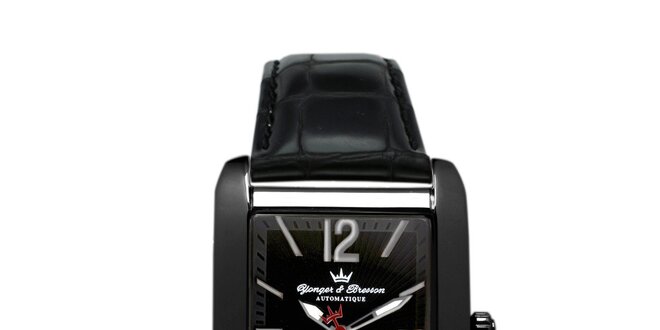 Pánske čierne oceľové hodinky Yonger & Bresson