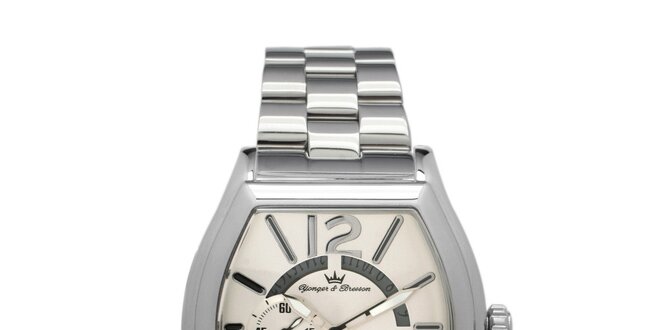 Oceľové hodinky Yonger & Bresson s béžovým ciferníkom