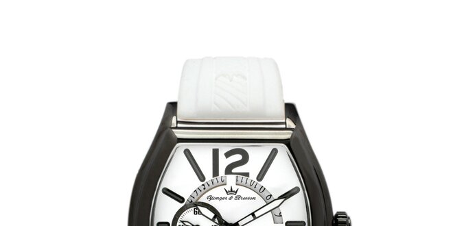 Čierno-biele oceľové hodinky Yonger & Bresson