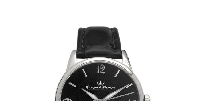 Pánske hodinky Yonger & Bresson s guľatým čiernym ciferníkom