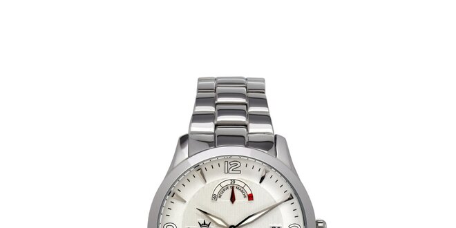 Pánske multifunkčné strieborné oceľové hodinky Yonger & Bresson s kovovým remienkom