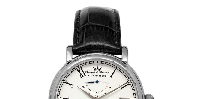 Pánske hodinky s bielym ciferníkom a stopkami Yonger & Bresson