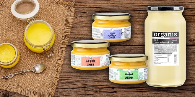 Ghí: čisté, s extraktmi z bylín alebo cookies