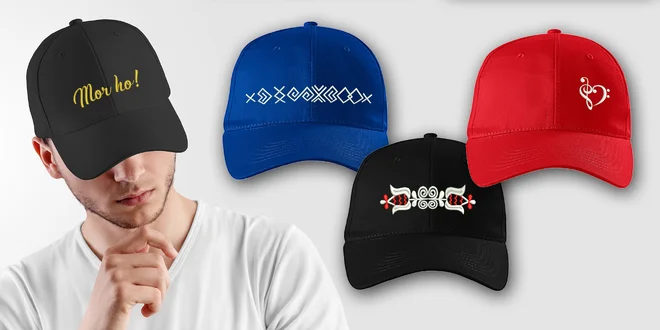 Krásne šiltovky s výšivkami slovenských ornamentov