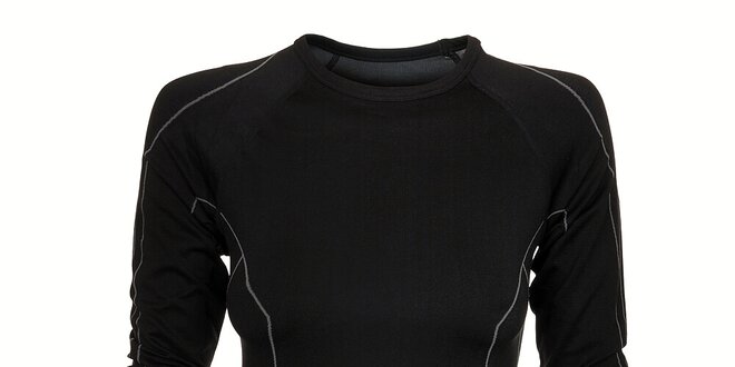 Dámske čierne termo tričko Iguana s šedivými detailami