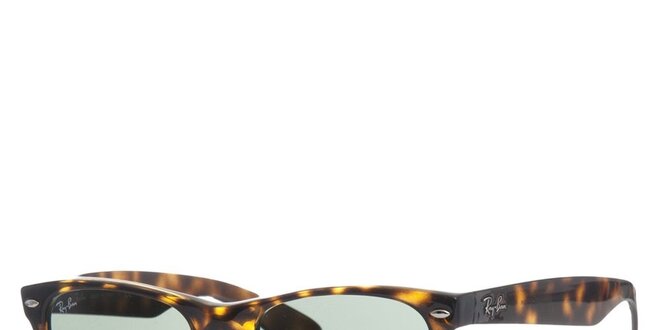 Tmavo hnedé žíhané slnečné okuliare Ray-Ban Wayfarer