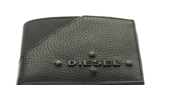 Čierna peňaženka Diesel s príveskom na kľúče