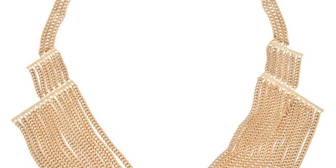 Dámsky zlatý kaskádovitý náhrdelník Majique