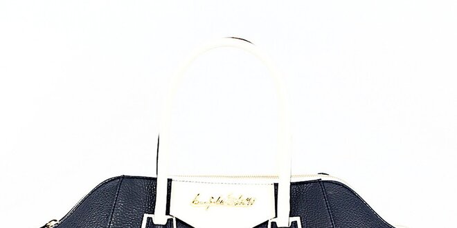 Dámska tmavo modrá kabelka s bielymi ušami Beverly Hills Polo Club