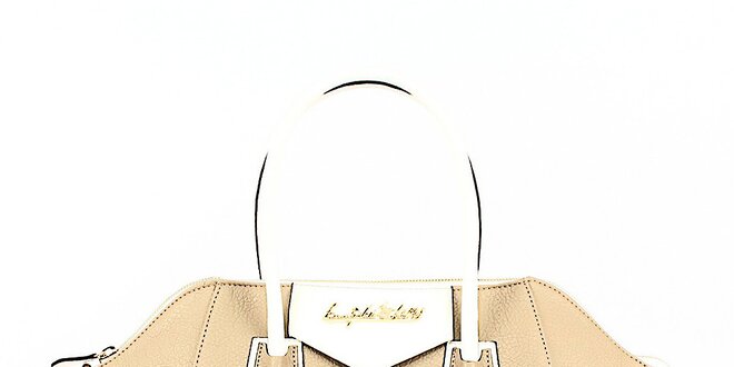 Dámska béžová kabelka s bielymi ušami Beverly Hills Polo Club