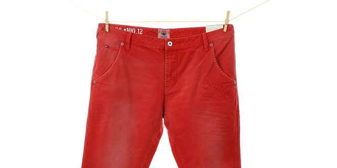 Pánske žiarivo červené nohavice Tommy Hilfiger