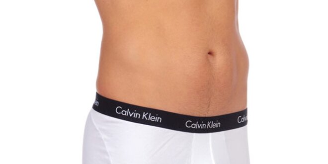 Pánske biele boxerky Calvin Klein Underwear s čiernym lemom