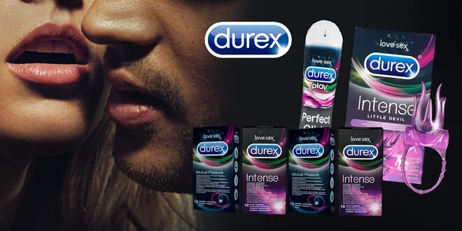 Kondómy či stimulačné krúžky a lubrikanty Durex
