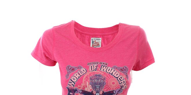Dámske ružové tričko s potlačou Tommy Hilfiger