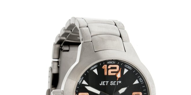 Oceľové hodinky Jet Set s čiernym ciferníkom