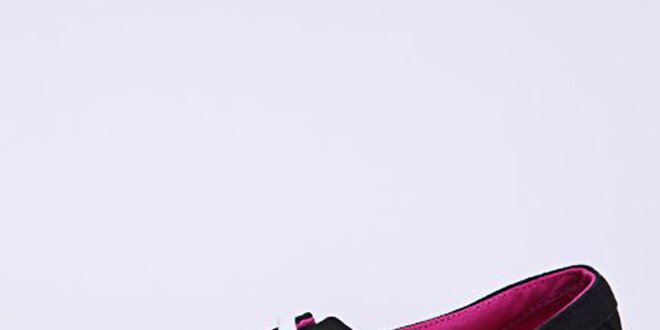 Dámske čierne nízke tenisky Lacoste s ružovým vnútrajškom
