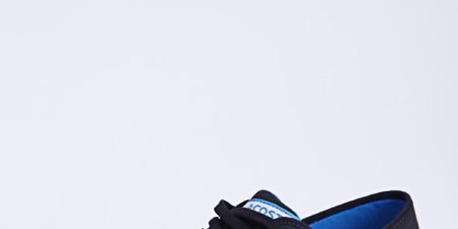 Pánske čierne tenisky s modrými detailmi Lacoste