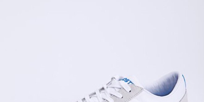Pánske biele tenisky s modrými detailmi Lacoste