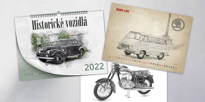 Kalendáre s historickými vozidlami a motorkami